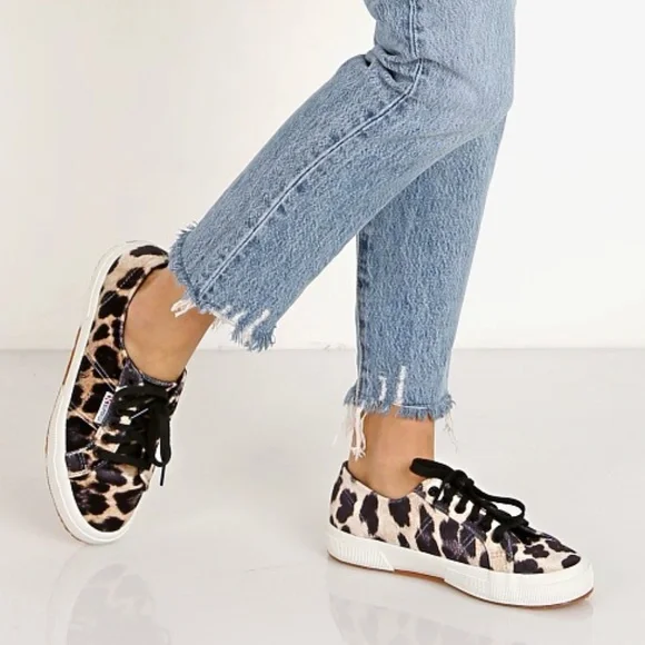 Superga Shoes Superga Velvet Leopard Animal Print Platform